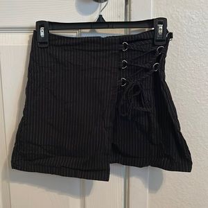 Asymmetrical Black Striped Skirt